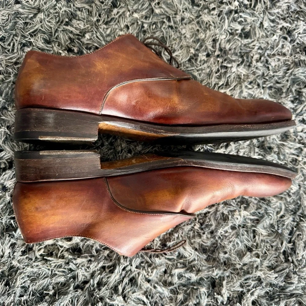 Harris Handmade Italian Leather Oxfords – Brown Patina size 9 1/2 - Picture 6 of 9